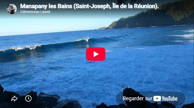 Capture d'écran de la video sur Manapany les Bains à Saint-Joseph montrant le bassin de Manapany